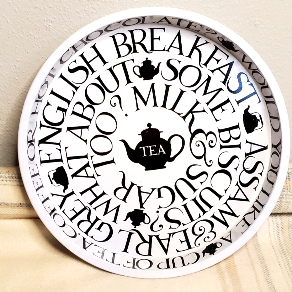 Black Toast Deepwell Tin Tray Emma Bridgewater